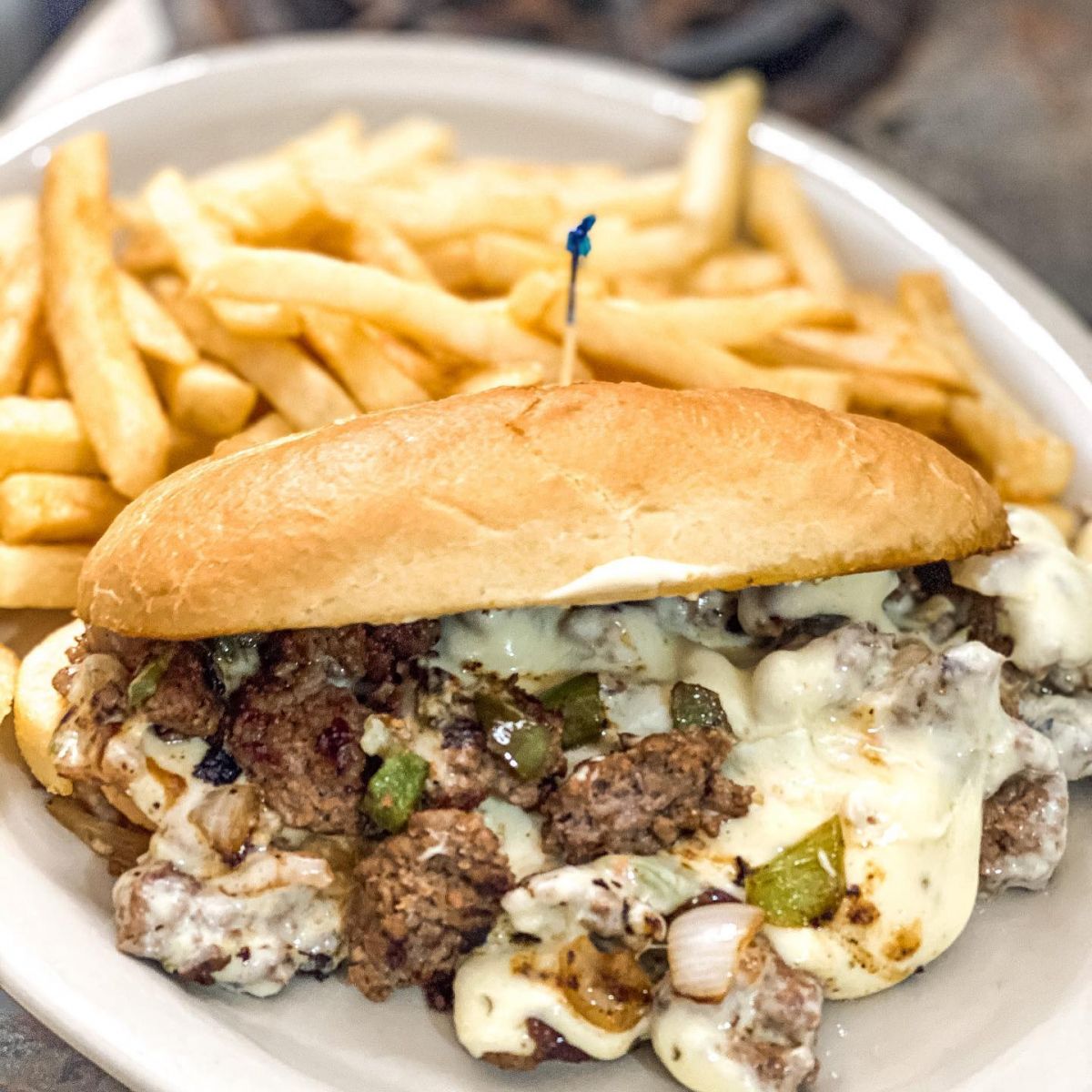 Philly Cheesesteak with fries